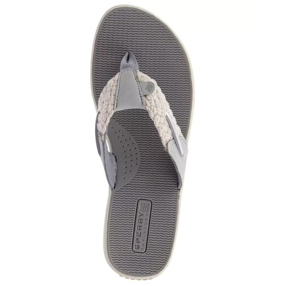 Sperry Parrotfish Flip Flop Sandal Gray Silver 8 New $50 - Picture 4 of 5